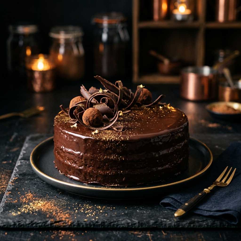 Luxury chocolate truffle cake