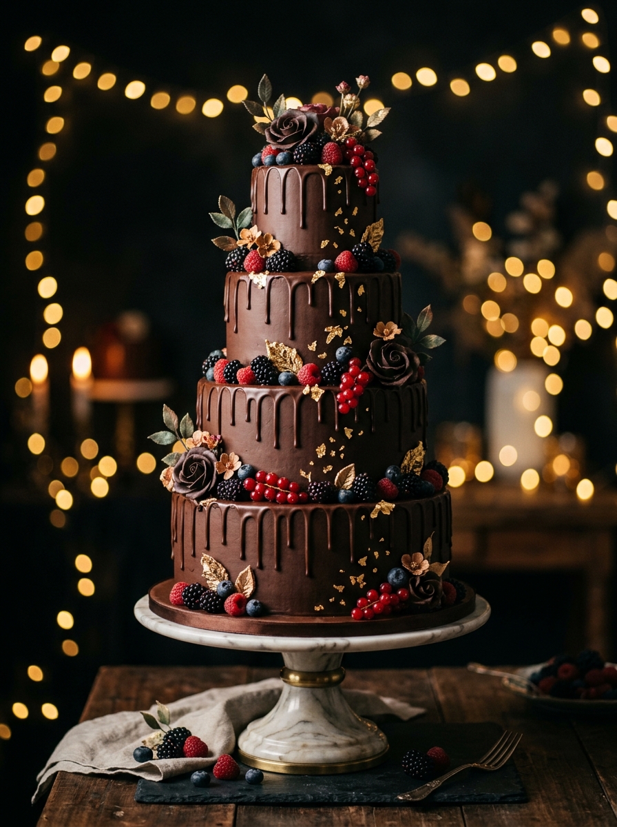 Luxury multi-tier chocolate celebration cake by Cakes By Kilo